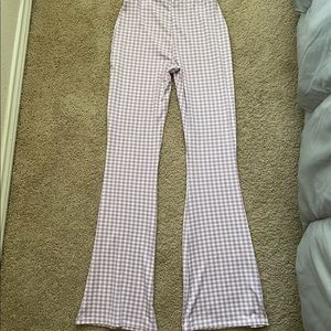 Plaid Stretchy Flare Pants